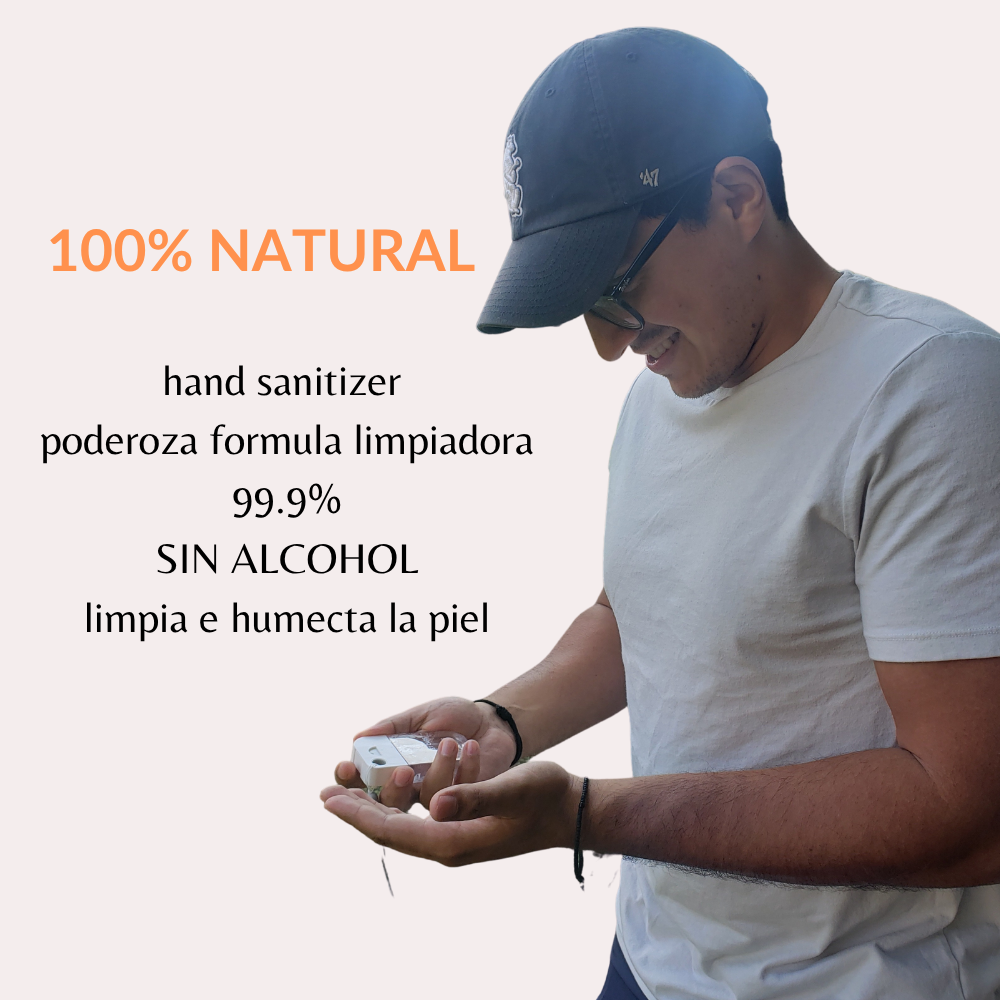Kit Desinfectante con 4 Spray orgánico - Sin Alcohol 45ml Antibacterial Spray de Bolsillo Orgánico | Sanitizante para Manos - Hand Sanitizer | 100% Natural