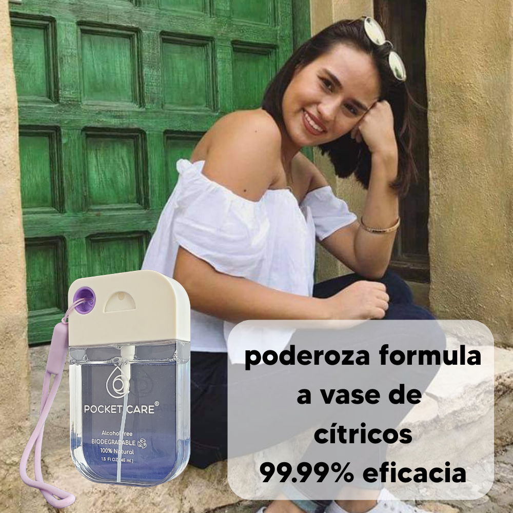 Kit Desinfectante con 5 Spray orgánico - Sin Alcohol 45ml Antibacterial Spray de Bolsillo Orgánico | Sanitizante para Manos - Hand Sanitizer | 100% Natural