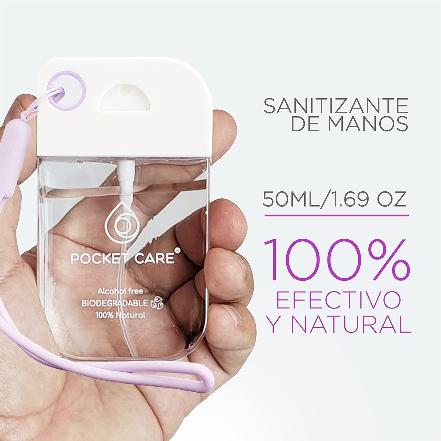 Pocket Care Uva Desinfectante Spray - Sin Alcohol 45ml - Antibacterial Spray de Bolsillo Orgánico | Sanitizante para Manos - Hand Sanitizer | Aroma Uva - 100% Natural