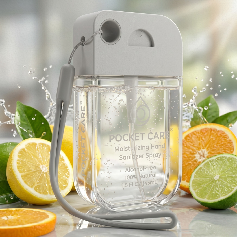 Kit Sanitizante Spray Sin Alcohol 45ml + Refill 250ml — Aroma Naranja | Pocket Care
