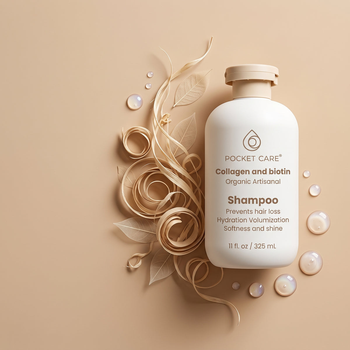 Shampoo de Colágeno y Biotina — Cabello Fuerte y Sano 325ml | Pocket Care