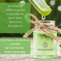 Shampoo artesanal, Organico, Revitalizante de Sábila, Verbena, Romero y Espinosilla - Hidratación Profunda y Brillo Saludable 325ml