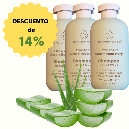 3 pza Shampoo artesanal, Organico Revitalizante, de Sábila, Verbena, Romero y Espinosilla - Hidratación Profunda y Brillo Saludable 325ml