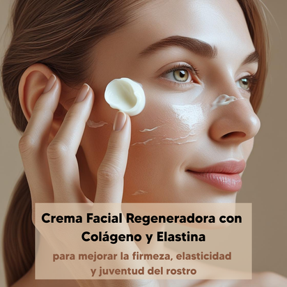 Crema Facial Regeneradora con Elastina y Colágeno – Anti-Edad, Hidratación Profunda y Reducción de Arrugas – 100% Natural y Orgánica – Piel Firme y Radiante – Sin Parabenos ni Sulfatos | 100 GR