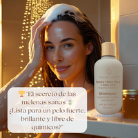POCKETCARE - Shampoo Orgánico de Miel, Aloe Vera y Romero - Reparador Intenso para Cabello Dañado - Hidratación Natural, Anticaída y Crecimiento - Sin Sulfatos, Parabenos ni Siliconas - 100% Natural y Vegano 325ml