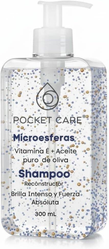 Shampoo Orgánico con Vitamina E antioxidantes y Aceite de Oliva– Microesferas Nutritivas, Brillo y Suavidad – Fórmula Libre de Sulfatos 300 ml