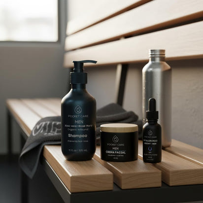 Rutina Esencial 3-en-1 para el cuidado de  tu Piel y Cabello (shampoo + Crema Facial + Serum)