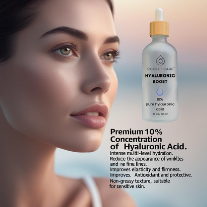 Serum Facial Ácido Hialurónico 10% Puro - Con Colágeno y Elastina - Hidrata, Reduce Arrugas y Líneas de Expresión - Antienvejecimiento - Vegano - 30 ml