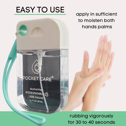 Desinfectante Spray  orgánico aroma MENTA- Sin Alcohol 45ml  Antibacterial Spray de Bolsillo Orgánico | Sanitizante para Manos - Hand Sanitizer |  100% Natural