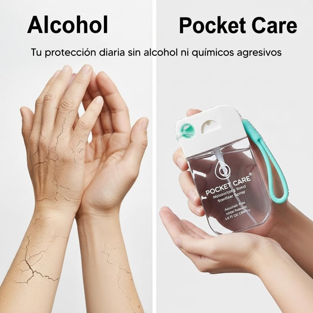 kit con 3 Desinfectantes Spray - Sin Alcohol 45ml - Antibacterial Spray de Bolsillo Orgánico, Sanitizante para Manos - Hand Sanitizer - 100% Natural