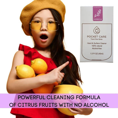 Desinfectante Spray Verbena - Sin Alcohol | 45ml | Antibacterial Spray de Bolsillo Orgánico | Sanitizante para Manos - Hand Sanitizer |Aroma Verbena 100% Natural