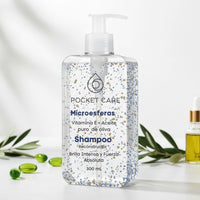 Shampoo Orgánico con Vitamina E antioxidantes y Aceite de Oliva– Microesferas Nutritivas, Brillo y Suavidad – Fórmula Libre de Sulfatos 300 ml