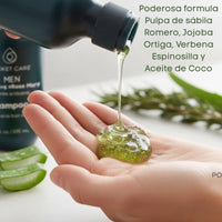Kit con 2 Shampoos para Hombres 100% Natural y Orgánico | Fortalecedor Capilar con Aloe Vera, Romero, Jojoba y Ortiga | Control de Caída, Caspa y Exceso de Grasa | Aumenta Densidad y Brillo | Sin Sulfatos, Parabenos ni Químicos Agresivos | 325ml