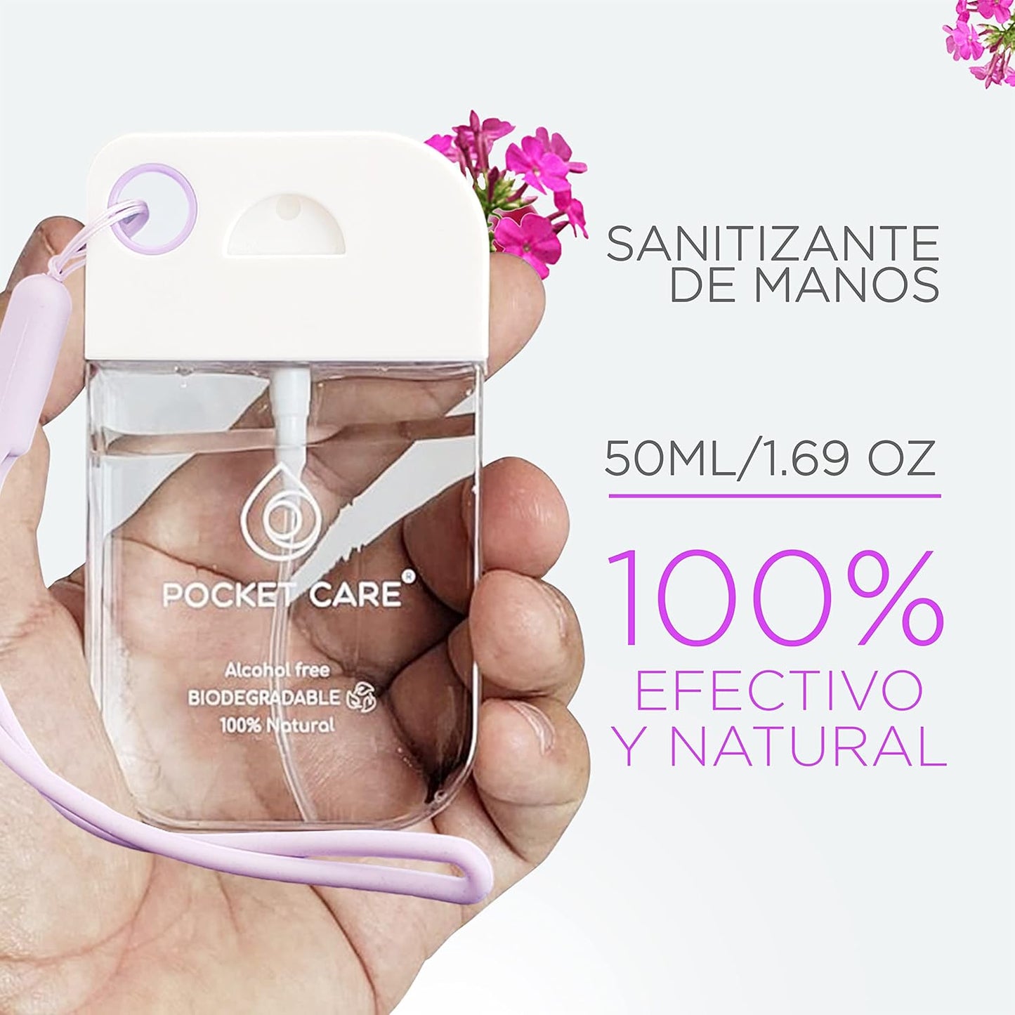 Desinfectante Spray Verbena - Sin Alcohol | 45ml | Antibacterial Spray de Bolsillo Orgánico | Sanitizante para Manos - Hand Sanitizer |Aroma Verbena 100% Natural