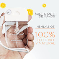 Pocket Care Naranja Citric Desinfectante Spray 45ml - con Liston Gris | Antibacterial Spray de Bolsillo Orgánico | Sanitizante para Manos y Superficies - Hand Sanitizer 100% Natural