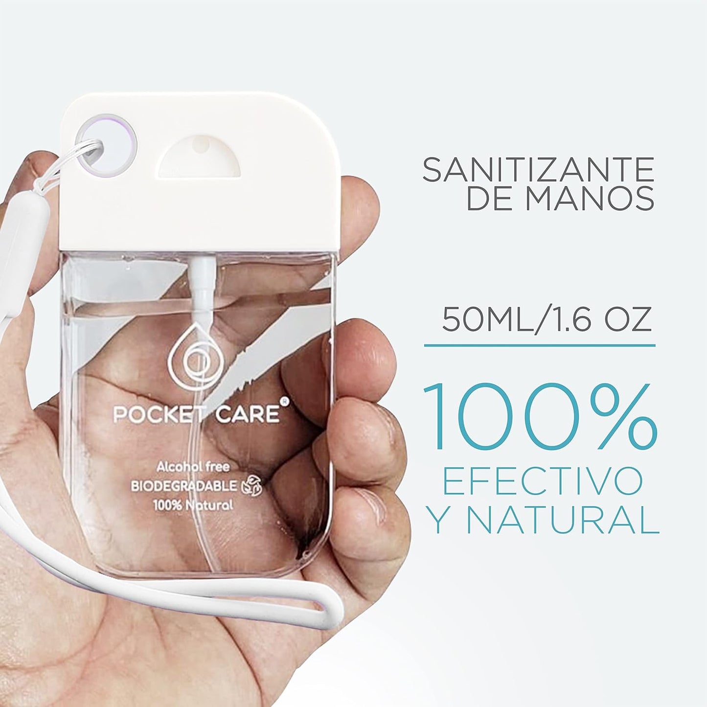 Pocket Care BABY Desinfectante Spray - Sin Alcohol 45ml Antibacterial Spray de Bolsillo Orgánico | Sanitizante para Manos - Hand Sanitizer | Aroma Bebé - 100% Natural.