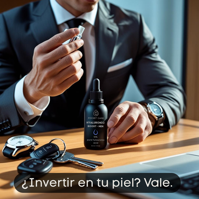 Suero Facial para Hombre - Ácido Hialurónico 10% Puro - Hidratación Profunda y Antiedad - Reduce Arrugas y Líneas de Expresión - Con Colágeno y Vitamina E - Textura Ligera No Grasa - 30 ml