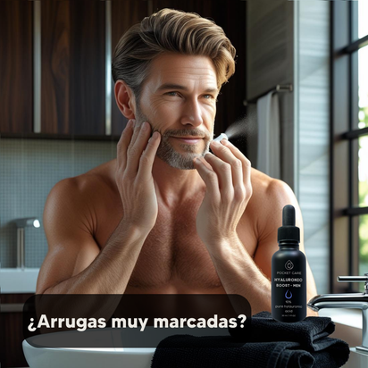 Suero Facial para Hombre - Ácido Hialurónico 10% Puro - Hidratación Profunda y Antiedad - Reduce Arrugas y Líneas de Expresión - Con Colágeno y Vitamina E - Textura Ligera No Grasa - 30 ml