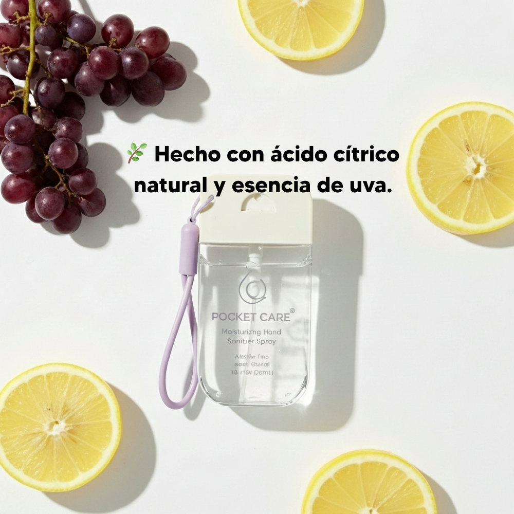 Spray Antibacterial Natural sin Alcohol 50ml mas refill de 250ml – Sanitizante de Bolsillo para limpiar Manos. Antibacterial 100% Natural y Biodegradable en 9 aromas disponibles. Incluye capa de protección y llavero