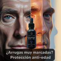 Suero Facial para Hombre - Ácido Hialurónico 10% Puro - Hidratación Profunda y Antiedad - Reduce Arrugas y Líneas de Expresión - Con Colágeno y Vitamina E - Textura Ligera No Grasa - 30 ml