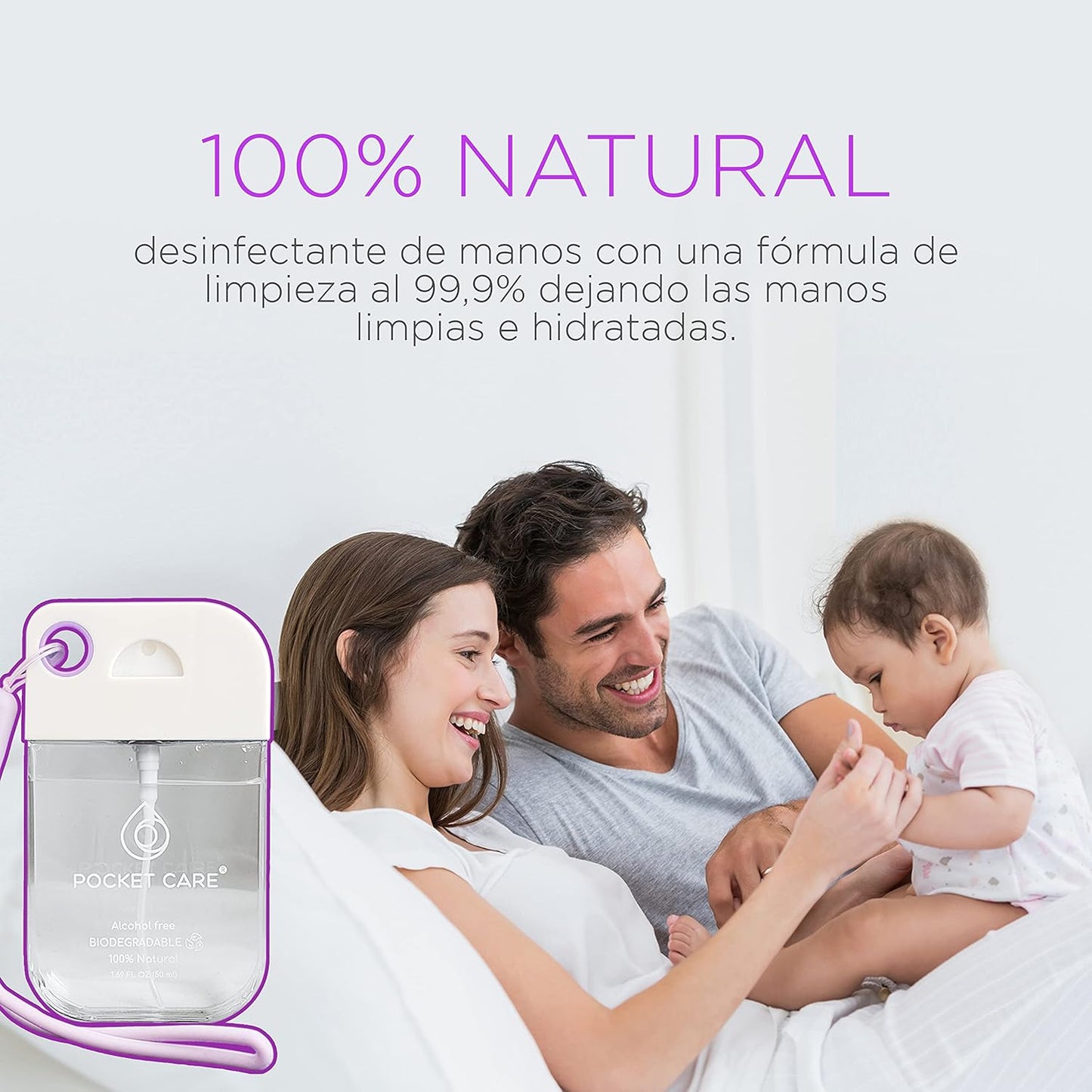 Desinfectante Spray Verbena - Sin Alcohol | 45ml | Antibacterial Spray de Bolsillo Orgánico | Sanitizante para Manos - Hand Sanitizer |Aroma Verbena 100% Natural