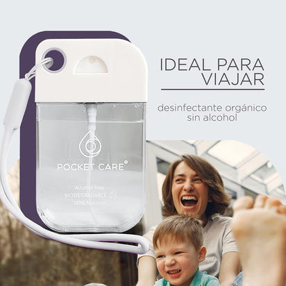 Desinfectante Spray - Sin Alcohol 45ml - NEUTRO  Antibacterial Spray de Bolsillo Orgánico Sanitizante para Manos - Hand Sanitizer Sin Perfume - 100% Natural