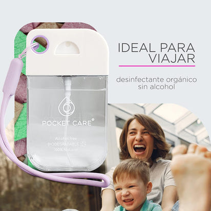 Desinfectante Spray - Sin Alcohol | 45ml - CHICLE | Antibacterial Spray de Bolsillo Orgánico | Sanitizante para Manos - Hand Sanitizer | Aroma Chicle - 100% Natural