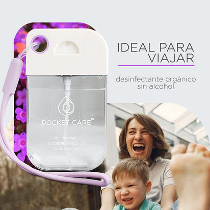 Desinfectante Spray Verbena - Sin Alcohol | 45ml | Antibacterial Spray de Bolsillo Orgánico | Sanitizante para Manos - Hand Sanitizer |Aroma Verbena 100% Natural