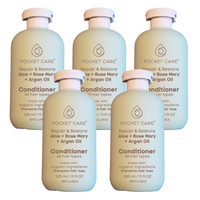 12 botellas Acondicionador de Cabello con Aceite de Argán, Manteca de Karité, Cacao y Sábila PocketCare Acondicionador para pelo, orgánico, 325ml
