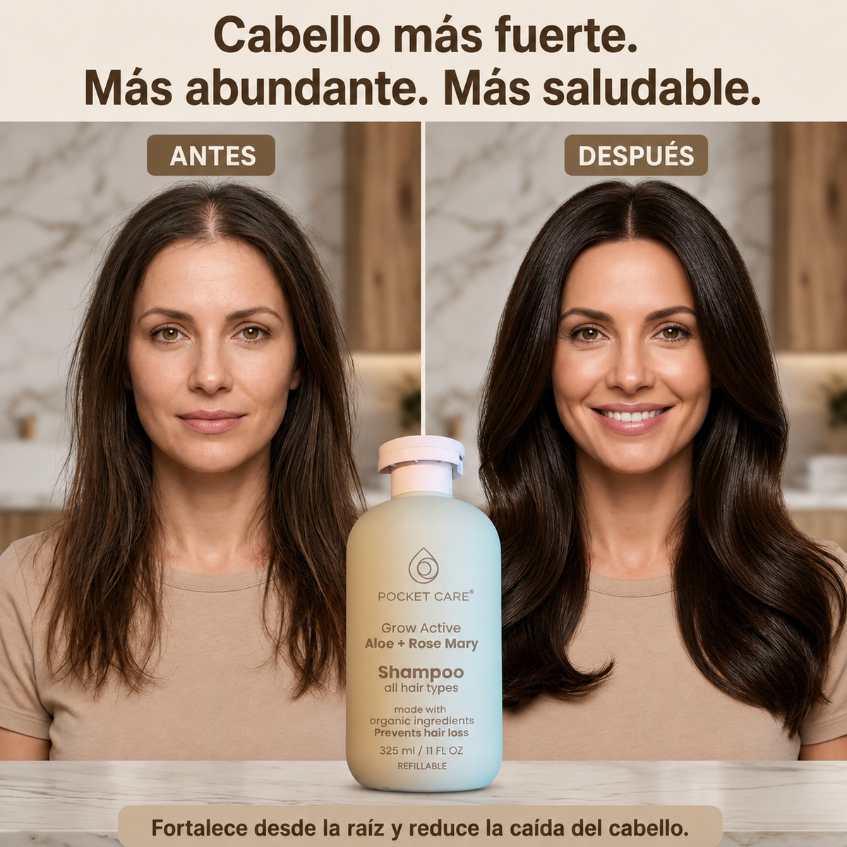 Kit Shampoo de Sábila 325ml + Refill 200ml | Pocket Care