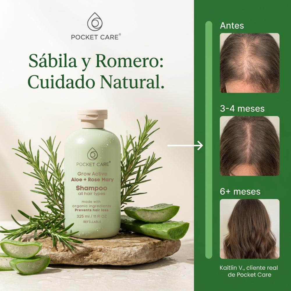 Kit Shampoo de Sábila 325ml + Refill 200ml | Pocket Care