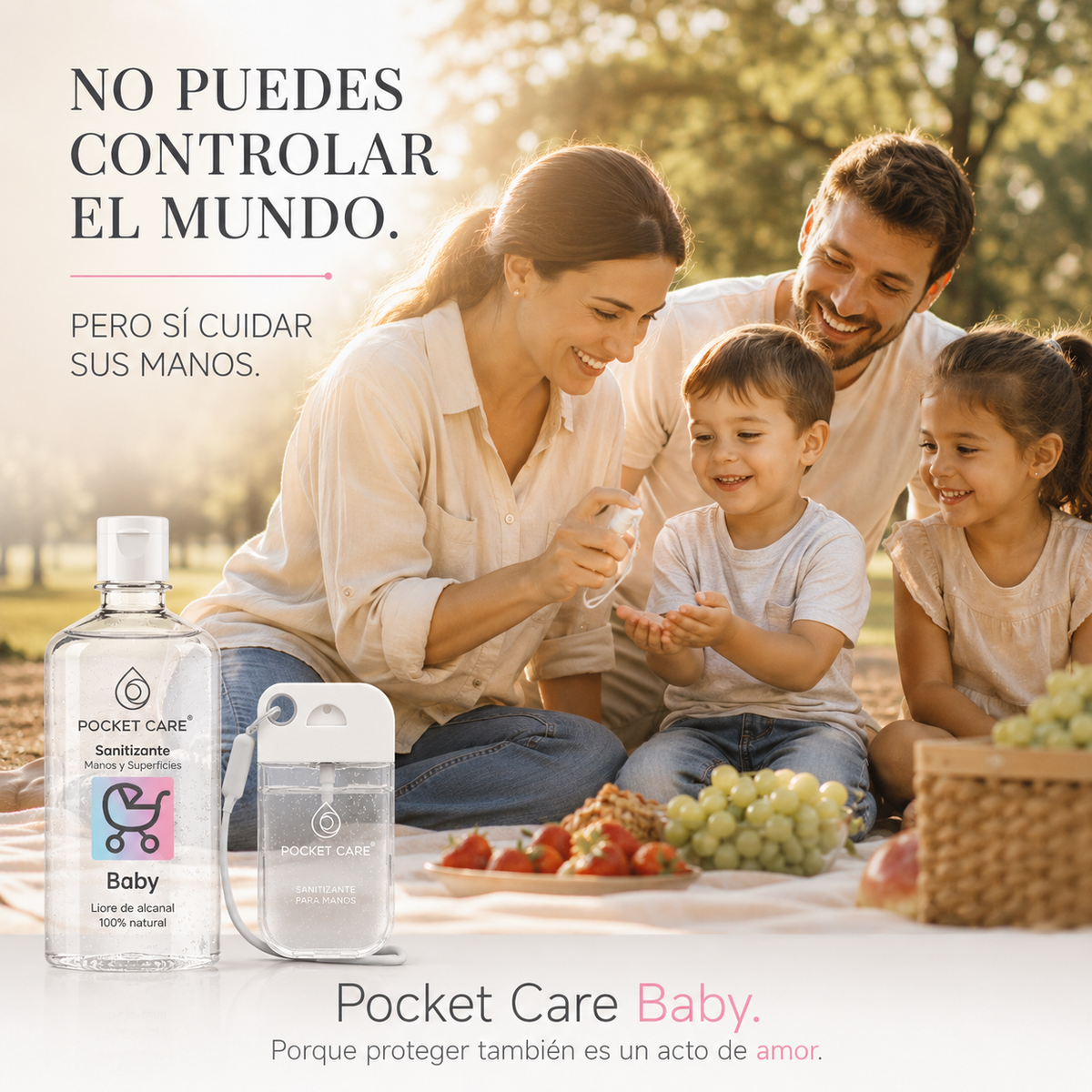 Kit Sanitizante Spray Sin Alcohol 45ml + Refill 250ml — Aroma Baby | Pocket Care