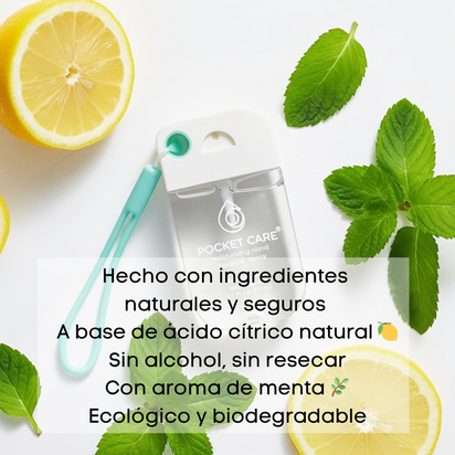 Protege tus manos SIN alcohol, SIN resequedad y SIN químicos agresivos - Spray antibacterial 100% natural que elimina el 99.9% de bacterias, cuida tu piel y cabe en tu bolsillo. (1 spray con 45 ml) 9 aromas disponibles