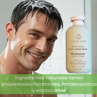 12 botellas Shampoo artesanal Orgánico Revitalizante de Sábila, Verbena, Romero y Espinosilla - Hidratación Profunda y Brillo Saludable 325ml