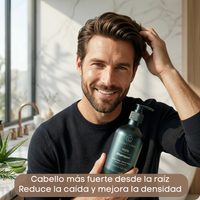 Kit con 2 Shampoos para Hombres 100% Natural y Orgánico | Fortalecedor Capilar con Aloe Vera, Romero, Jojoba y Ortiga | Control de Caída, Caspa y Exceso de Grasa | Aumenta Densidad y Brillo | Sin Sulfatos, Parabenos ni Químicos Agresivos | 500ml