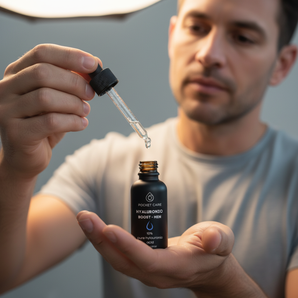 Suero Facial para Hombre - Ácido Hialurónico 10% Puro - Hidratación Profunda y Antiedad - Reduce Arrugas y Líneas de Expresión - Con Colágeno y Vitamina E - Textura Ligera No Grasa - 30 ml
