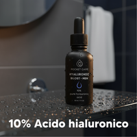 Suero Facial para Hombre - Ácido Hialurónico 10% Puro - Hidratación Profunda y Antiedad - Reduce Arrugas y Líneas de Expresión - Con Colágeno y Vitamina E - Textura Ligera No Grasa - 30 ml