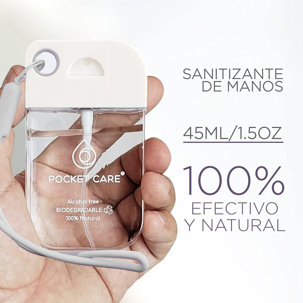 Kit Sanitizante Spray Sin Alcohol 45ml + Refill 250ml — Neutro Sin Perfume | Pocket Care