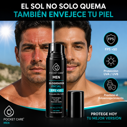 Bloqueador Solar Hombre FPS 50 Biodegradable | Pocket Care