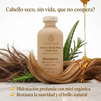 Shampoo Orgánico de Miel, Sábila y Romero – Reparación Profunda e Hidratación Intensa para Cabello Dañado – Anticaída y Crecimiento – Sin Sulfatos, Parabenos ni Siliconas – Shampoo Natural Vegano 325ml