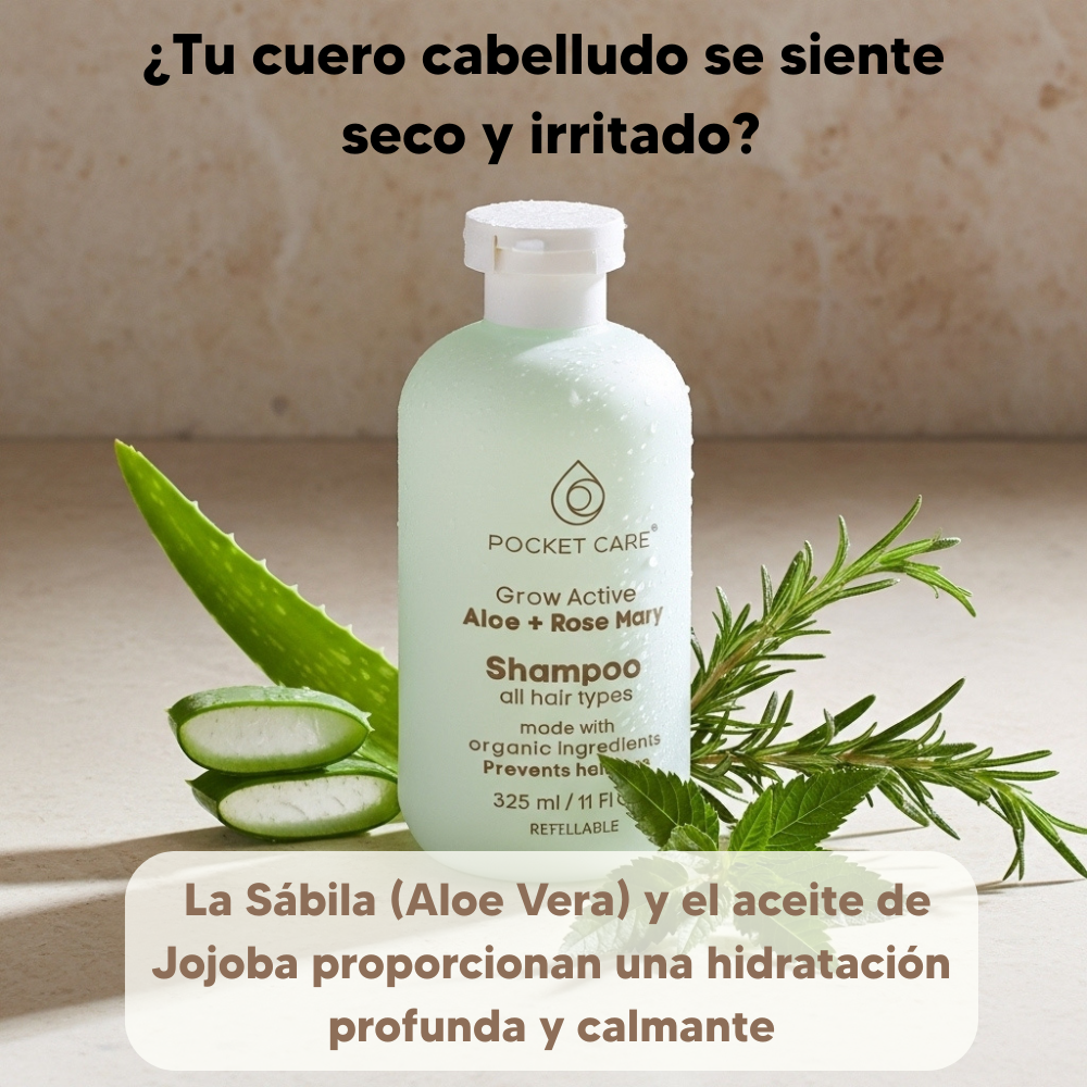 Kit con 2 Shampoos artesanales; Orgánico Revitalizante de Sábila, Verbena, Romero y Espinosilla - Hidratación Profunda y Brillo Saludable 325ml cada uno