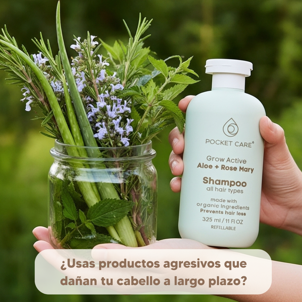 Kit con 2 Shampoos artesanales; Orgánico Revitalizante de Sábila, Verbena, Romero y Espinosilla - Hidratación Profunda y Brillo Saludable 325ml cada uno