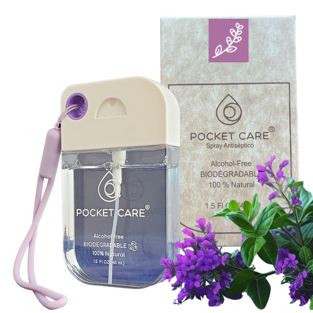 kit con 3 Desinfectantes Spray - Sin Alcohol 45ml - Antibacterial Spray de Bolsillo Orgánico, Sanitizante para Manos - Hand Sanitizer - 100% Natural