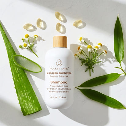 Shampoo Revitalizante de Colágeno y Biotina orgánico sin sulfatos - Cabello Fuerte, Sano y Lleno de Vida 325ml