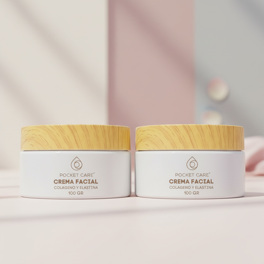 Kit con 2 Cremas Faciales Regeneradoras con Elastina y Colágeno – Anti-Edad, Hidratación Profunda y Reducción de Arrugas – 100% Natural y Orgánica – Piel Firme y Radiante – Sin Parabenos ni Sulfatos | 100 GR