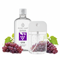Spray Antibacterial Natural sin Alcohol 50ml mas refill de 250ml – Sanitizante de Bolsillo para limpiar Manos. Antibacterial 100% Natural y Biodegradable en 9 aromas disponibles. Incluye capa de protección y llavero