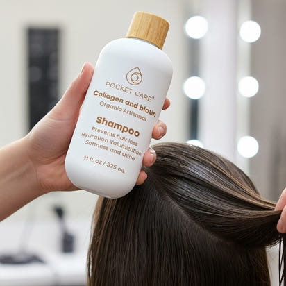Shampoo Revitalizante de Colágeno y Biotina orgánico sin sulfatos - Cabello Fuerte, Sano y Lleno de Vida 325ml