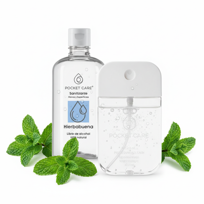 Spray Antibacterial Natural sin Alcohol 50ml mas refill de 250ml – Sanitizante de Bolsillo para limpiar Manos. Antibacterial 100% Natural y Biodegradable en 9 aromas disponibles. Incluye capa de protección y llavero