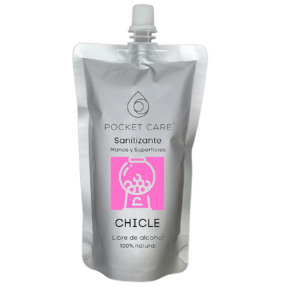 Pocket Care | Desinfectante Spray - Sin Alcohol | REFILL 200ml - CHICLE | Antibacterial Spray de Bolsillo Orgánico | Sanitizante para Manos - Hand Sanitizer | 100% Natural