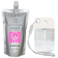 KIT CHICLE Desinfectante Spray - Sin Alcohol 45ml  Antibacterial Spray de Bolsillo Orgánico + REFILL 200ml | Sanitizante para Manos | Hand Sanitizer 100% Natural